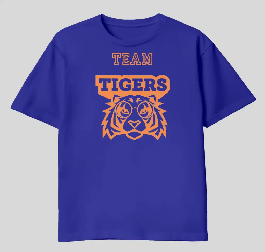 [RMVGATSG200CS001RBOS] Staff Team Roosevelt T Shirt Adult Different Color Logo (Royal Blue, Roosevelt Team Orange, S)