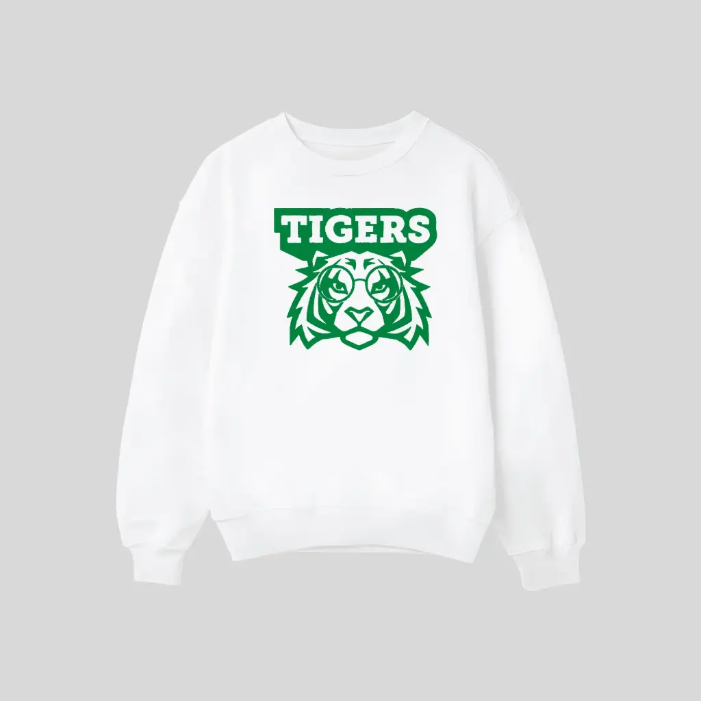 [HTRCNSSGTBAOKCFG001AS] Holidays Theme Roosevelt Crewneck Sweatshirt Green Tiger Brand Adult or Kids Choice (S, ADULT)