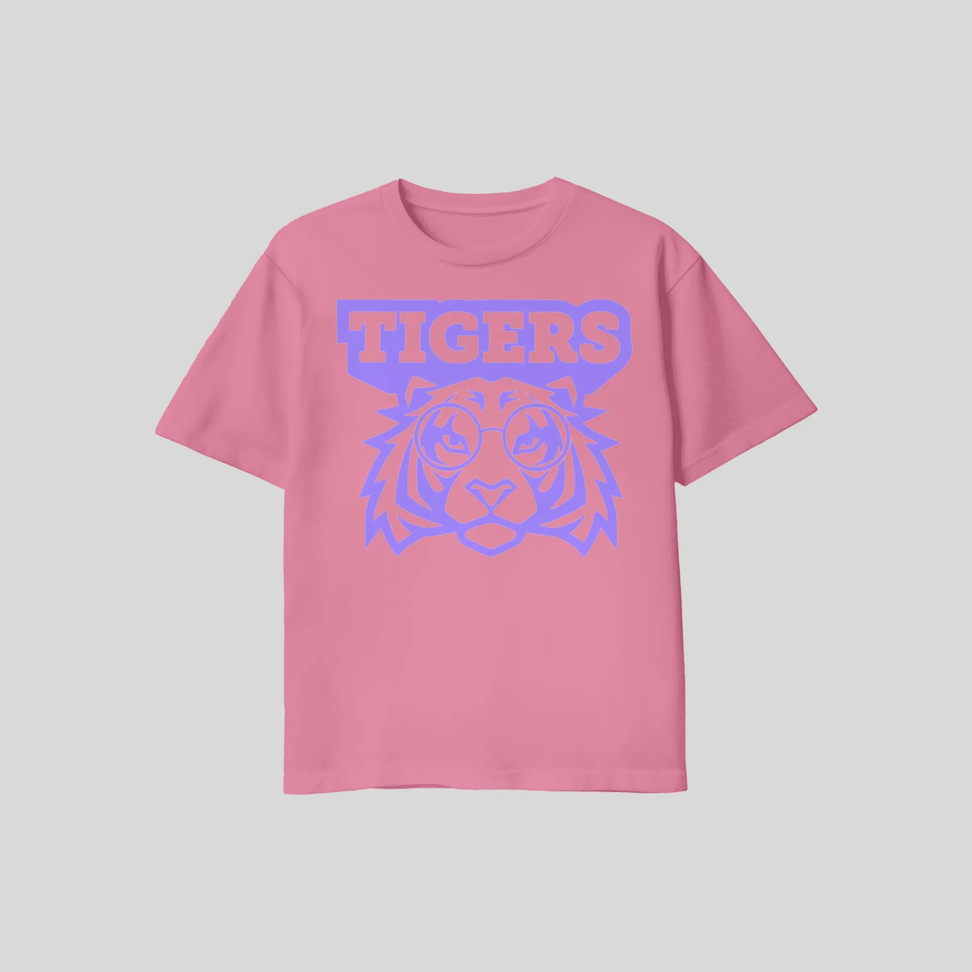 [CPTIPTSD001FGAS] Custom Purple Tiger In Pink T Shirt Design (S, ADULT)