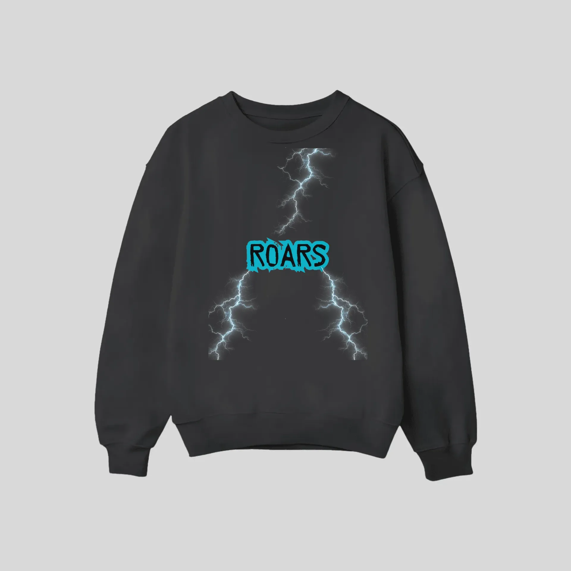 Custom Roars White Thunder Crewneck Sweatshirt Design